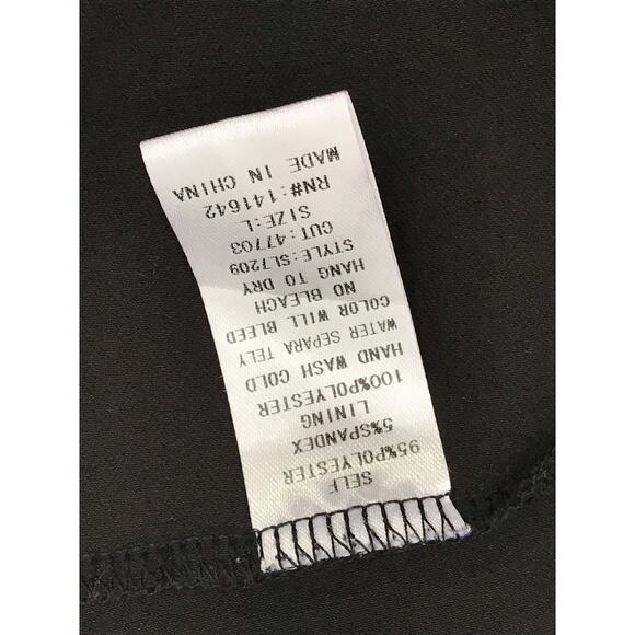 She & Sky Black Spaghetti Strap Ruffle Trim Sheath Dress L - Picture 8 of 8